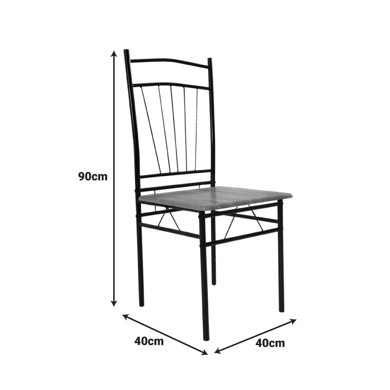 Τραπεζαρία Roza II Σετ 5 Τμχ MDF σε Γκρι Απόχρωση με Γκρι Μεταλλικά Πόδια 110x60x74