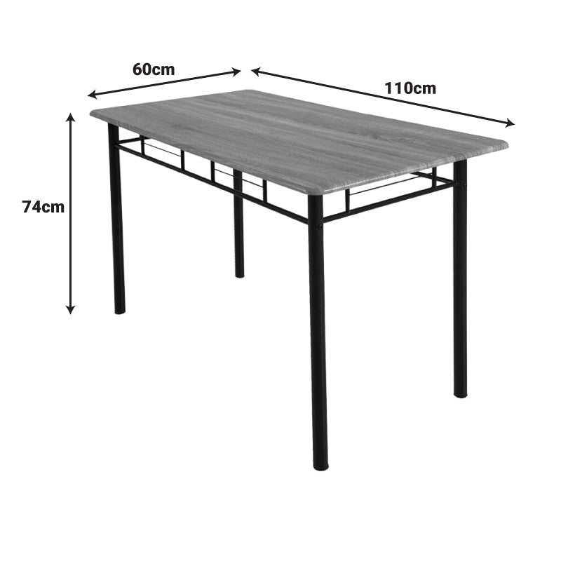Τραπεζαρία Roza II Σετ 5 Τμχ MDF σε Γκρι Απόχρωση με Γκρι Μεταλλικά Πόδια 110x60x74