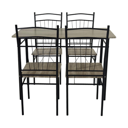 Τραπεζαρία Roza II Σετ 5 Τμχ MDF σε Γκρι Απόχρωση με Γκρι Μεταλλικά Πόδια 110x60x74