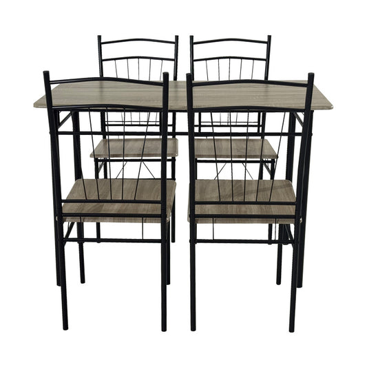 Τραπεζαρία Roza II Σετ 5 Τμχ MDF σε Γκρι Απόχρωση με Γκρι Μεταλλικά Πόδια 110x60x74