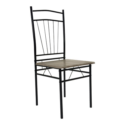 Τραπεζαρία Roza II Σετ 5 Τμχ MDF σε Γκρι Απόχρωση με Γκρι Μεταλλικά Πόδια 110x60x74