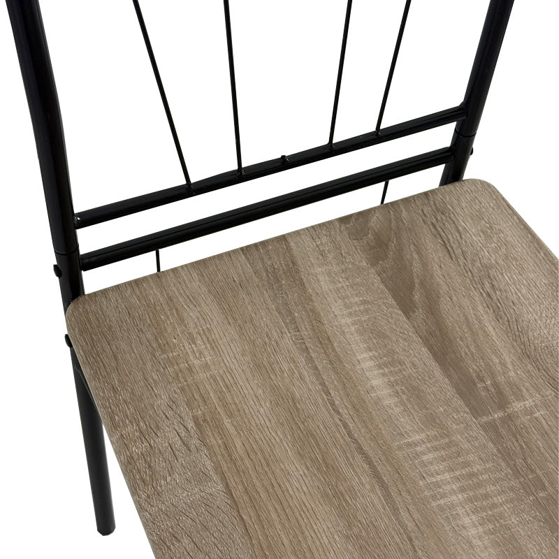 Τραπεζαρία Roza II Σετ 5 Τμχ MDF σε Γκρι Απόχρωση με Γκρι Μεταλλικά Πόδια 110x60x74