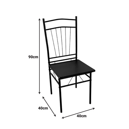 Τραπεζαρία Roza II Σετ 5 Τμχ MDF σε Μαύρη Απόχρωση με Μαύρα Μεταλλικά Πόδια 110x60x74