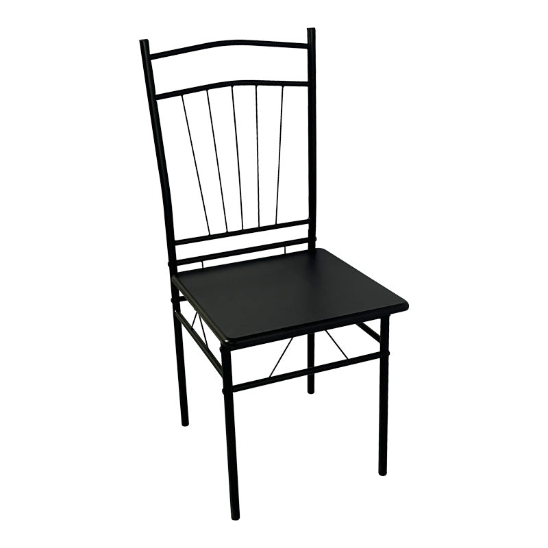 Τραπεζαρία Roza II Σετ 5 Τμχ MDF σε Μαύρη Απόχρωση με Μαύρα Μεταλλικά Πόδια 110x60x74