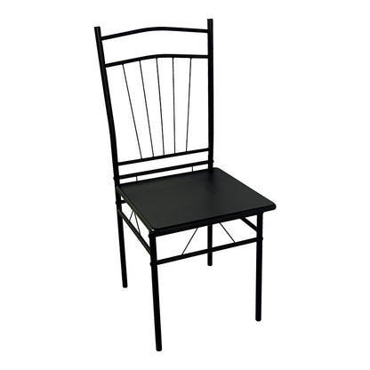 Τραπεζαρία Roza II Σετ 5 Τμχ MDF σε Μαύρη Απόχρωση με Μαύρα Μεταλλικά Πόδια 110x60x74