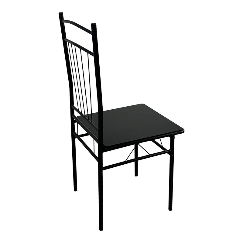 Τραπεζαρία Roza II Σετ 5 Τμχ MDF σε Μαύρη Απόχρωση με Μαύρα Μεταλλικά Πόδια 110x60x74