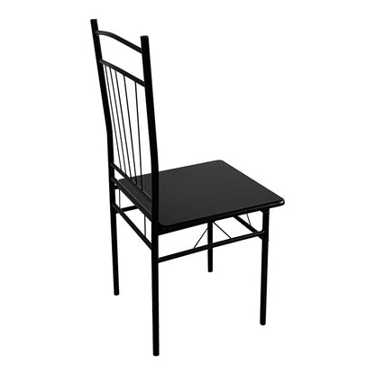 Τραπεζαρία Roza II Σετ 5 Τμχ MDF σε Μαύρη Απόχρωση με Μαύρα Μεταλλικά Πόδια 110x60x74