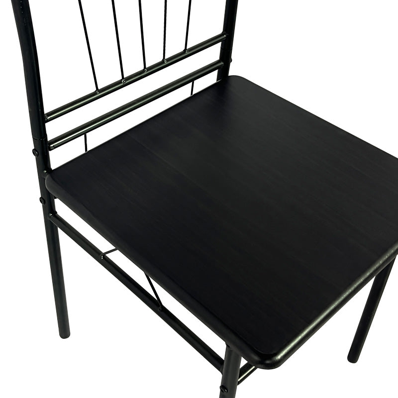 Τραπεζαρία Roza II Σετ 5 Τμχ MDF σε Μαύρη Απόχρωση με Μαύρα Μεταλλικά Πόδια 110x60x74