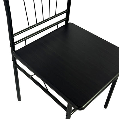 Τραπεζαρία Roza II Σετ 5 Τμχ MDF σε Μαύρη Απόχρωση με Μαύρα Μεταλλικά Πόδια 110x60x74