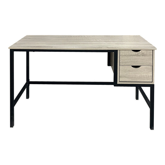 Γραφείο Εργασίας Ramen σε Sonoma Απόχρωση με Μαύρα Μεταλλικά Πόδια 120x48x76