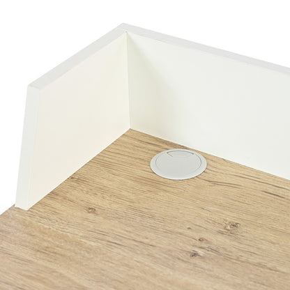 Γραφείο Εργασίας Zervan σε Oak Απόχρωση με Πόδι Λευκό Μέταλλο 80x50x84