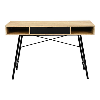 Γραφείο Εργασίας Yamin σε Oak Απόχρωση με Πόδι Μαύρο Μέταλλο 120x48x76