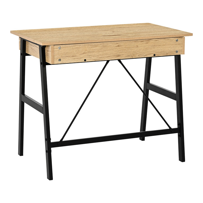 Γραφείο Εργασίας Lione με Συρτάρια σε Oak Απόχρωση με Πόδι Μαύρο Μέταλλο 90x50x75