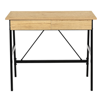 Γραφείο Εργασίας Lione με Συρτάρια σε Oak Απόχρωση με Πόδι Μαύρο Μέταλλο 90x50x75