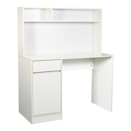 Γραφείο Εργασίας Secreta με Ράφι σε Λευκή Απόχρωση 110x50x135