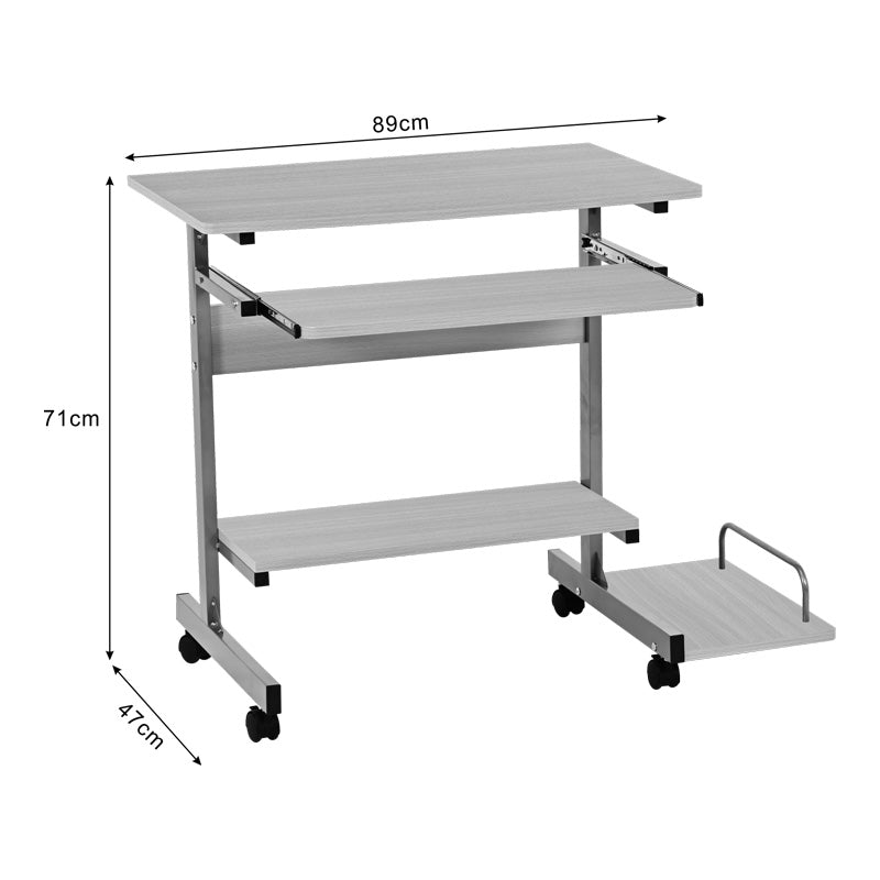 Γραφείο Υπολογιστή Veronce σε Φυσική Απόχρωση με Μεταλλικό Σκελετό 89x47x71