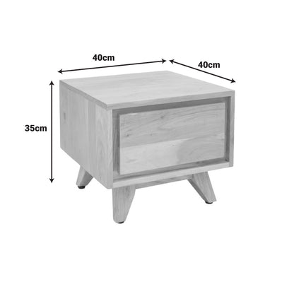 Κομοδίνο Emira Μασίφ Ακακίας σε Φυσική Απόχρωση 40x40x35