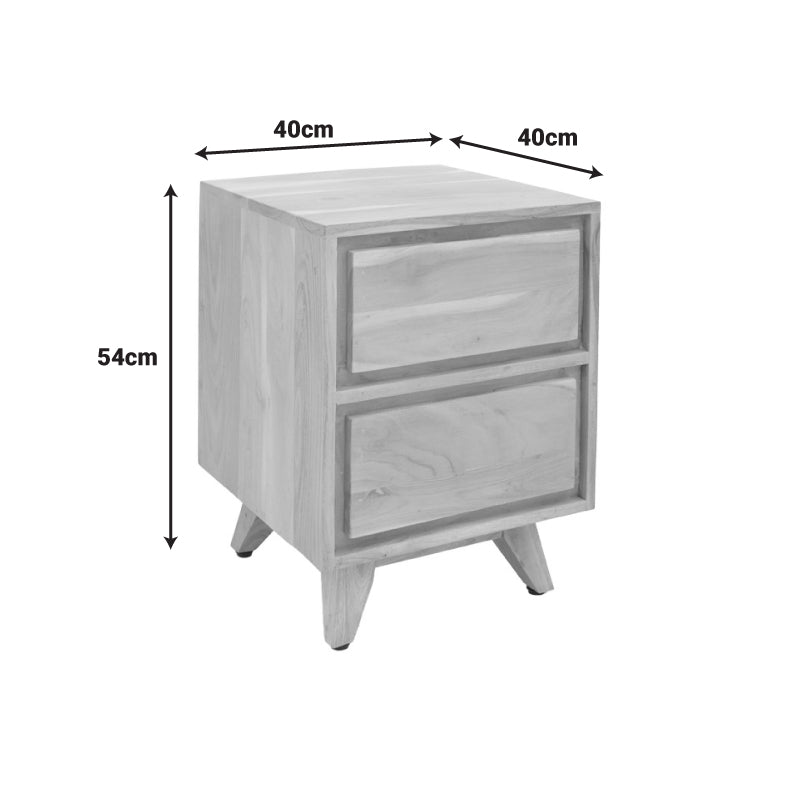 Κομοδίνο Emira Μασίφ Ακακίας σε Φυσική Απόχρωση 40x40x54