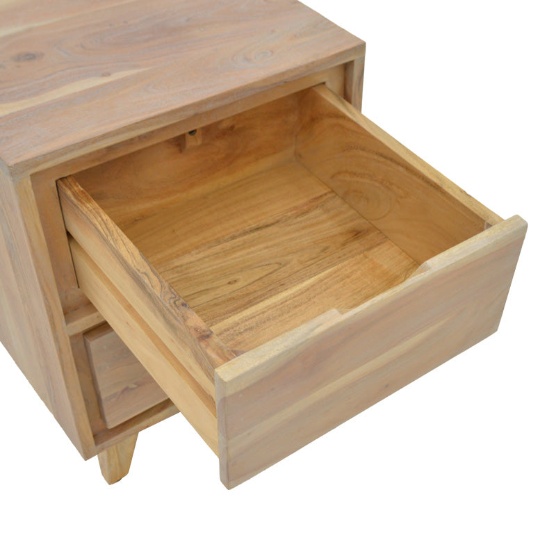 Κομοδίνο Emira Μασίφ Ακακίας σε Φυσική Απόχρωση 40x40x54