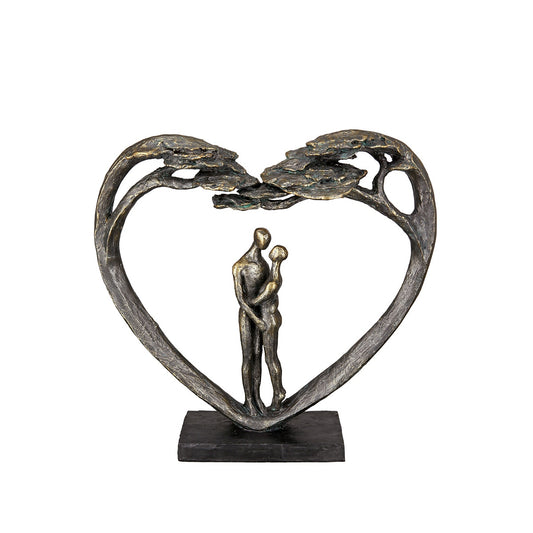 Γλυπτό Καρδιά 'Love Tree' Ζευγάρι Μοτίβο Πολυρεζίνη Μπρονζέ 8x32x32