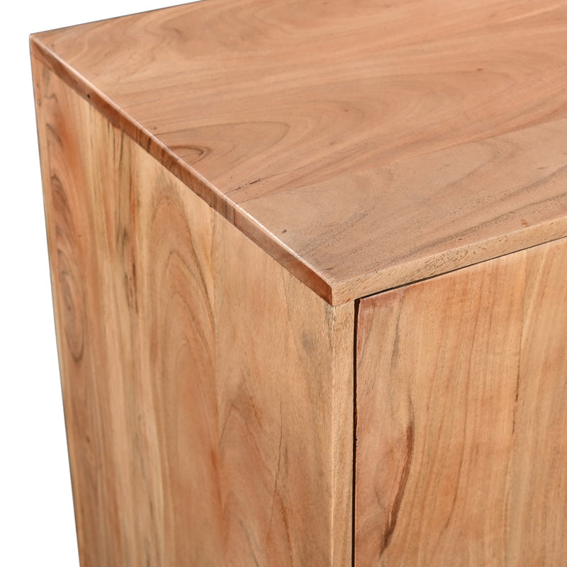 Μπουφές Leontina Μασίφ Ξύλο Ακακίας σε Φυσική Απόχρωση με Πόδι Μαύρο Μέταλλο 150x45x86