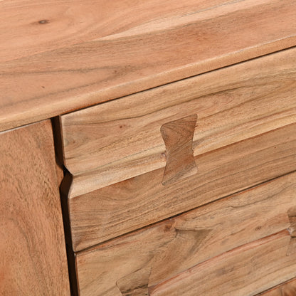 Μπουφές Leontina Μασίφ Ξύλο Ακακίας σε Φυσική Απόχρωση με Πόδι Μαύρο Μέταλλο 150x45x86