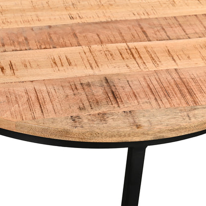 Τραπέζι Σαλονιού Frina Σετ 3 Τεμ Mango Ξύλο σε Φυσική Απόχρωση με Πόδι Μαύρο Μέταλλο