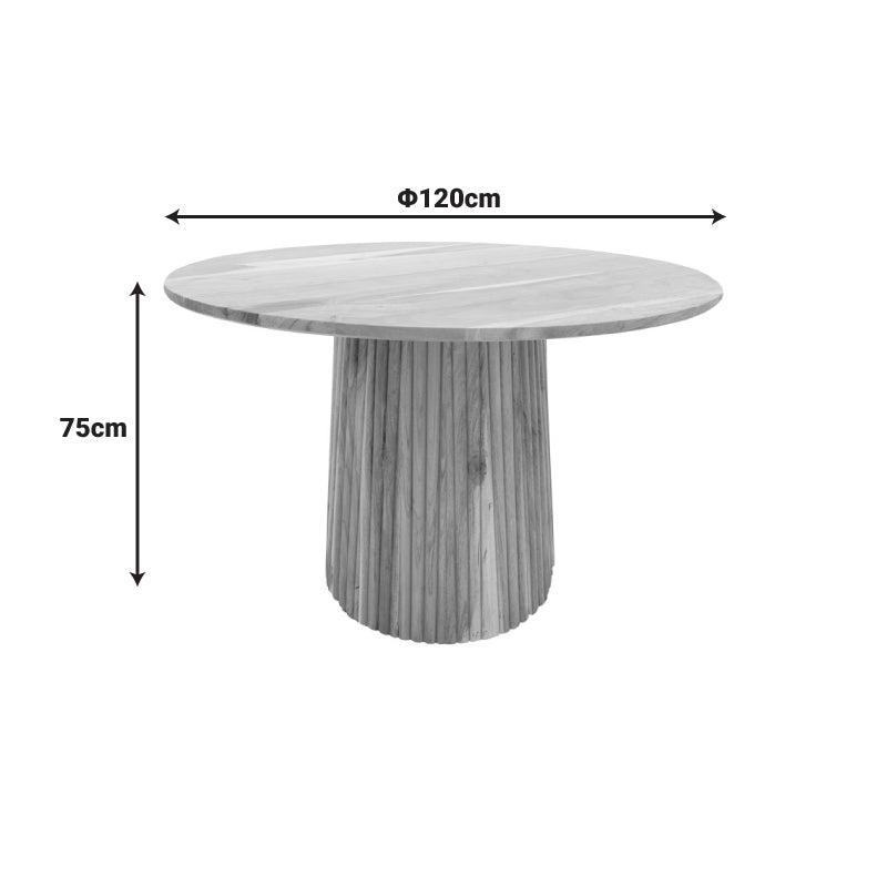 Τραπέζι Tully Μασίφ Ξύλο Ακακίας σε Φυσική Απόχρωση Φ120x75