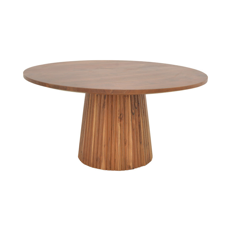 Τραπέζι Σαλονιού Canicule ΙI Μασίφ Ξύλο Ακακίας σε Καρυδί Απόχρωση Φ80x40