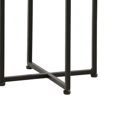 Βοηθητικό Τραπέζι Miles II Μασίφ Ξύλο Ακακίας σε Φυσική Απόχρωση με Μαύρα Μεταλλικά Πόδια 29x29x54