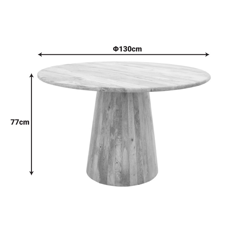 Τραπέζι Rahma I Μασίφ Ξύλο Mango 3εκ σε Φυσική Απόχρωση Φ120x77