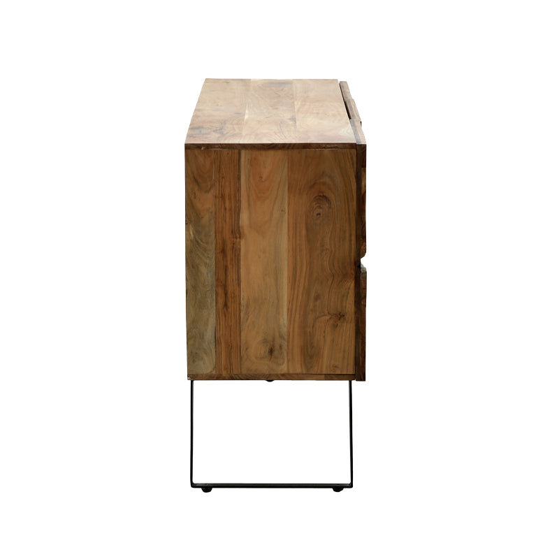 Μπουφές Imena Μασίφ Ξύλο Acacia σε Φυσική Απόχρωση με Μαύρα Μεταλλικά Πόδια 148x43.5x86