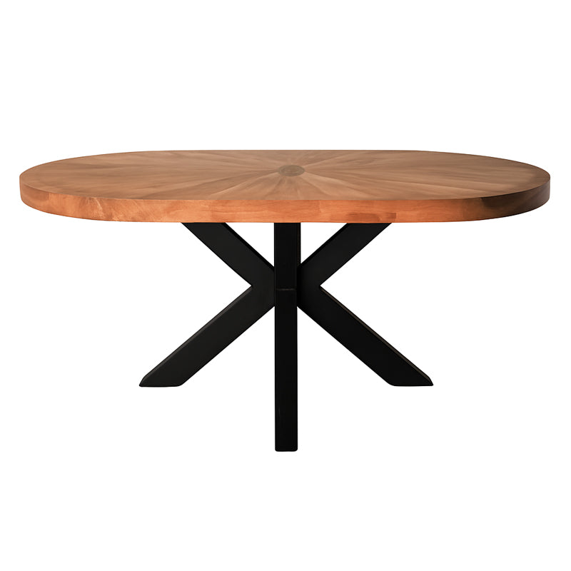 Τραπέζι Σαλονιού Fardy Μασίφ Ξύλο Ακακίας σε Φυσική Απόχρωση με Μαύρα Μεταλλικά Πόδια 120x60x45