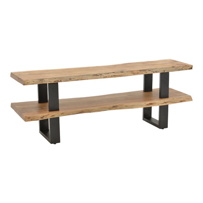 Έπιπλο Τηλεόρασης Fuji Μασίφ Ξύλο Ακακίας σε Φυσική Απόχρωση με Μαύρα Μεταλλικά Πόδια 140x40x52