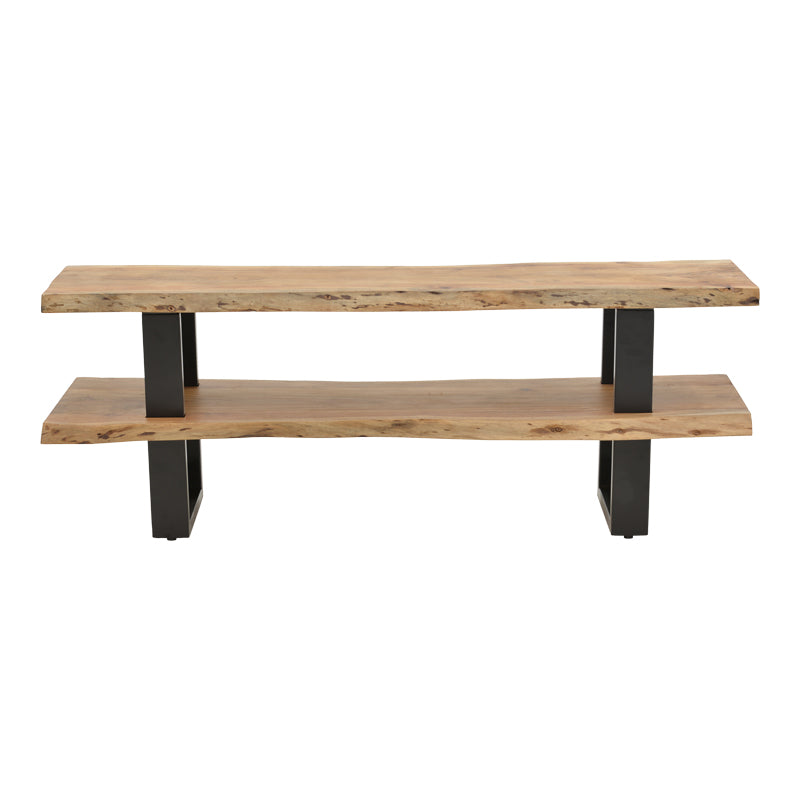 Έπιπλο Τηλεόρασης Fuji Μασίφ Ξύλο Ακακίας σε Φυσική Απόχρωση με Μαύρα Μεταλλικά Πόδια 140x40x52