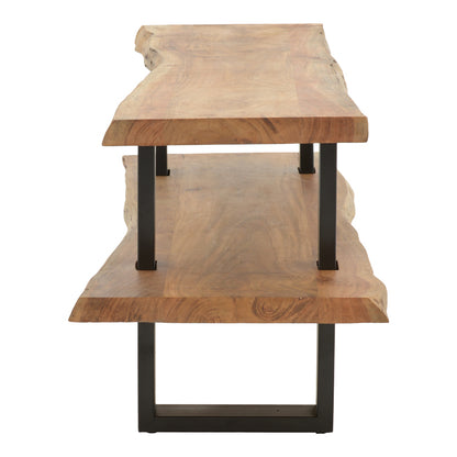 Έπιπλο Τηλεόρασης Fuji Μασίφ Ξύλο Ακακίας σε Φυσική Απόχρωση με Μαύρα Μεταλλικά Πόδια 140x40x52