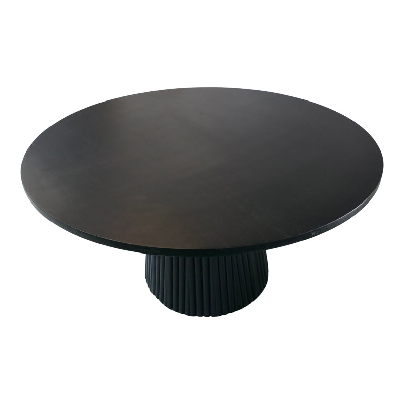 Τραπέζι Σαλονιού Canicule I Μασίφ Ξύλο Ακακίας σε Μαύρη Απόχρωση Φ80x40