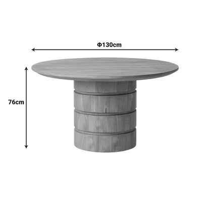 Τραπέζι Charmy Μασίφ Ξύλο Mango σε Φυσική Απόχρωση Φ130x76