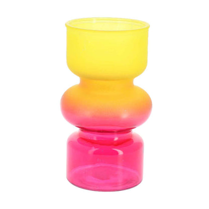 Glass Vase Gabriel Two-tone Yellow with Raspberry Φ10x18