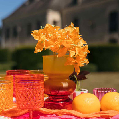 Glass Vase Gabriel Two-tone Yellow with Raspberry Φ10x18