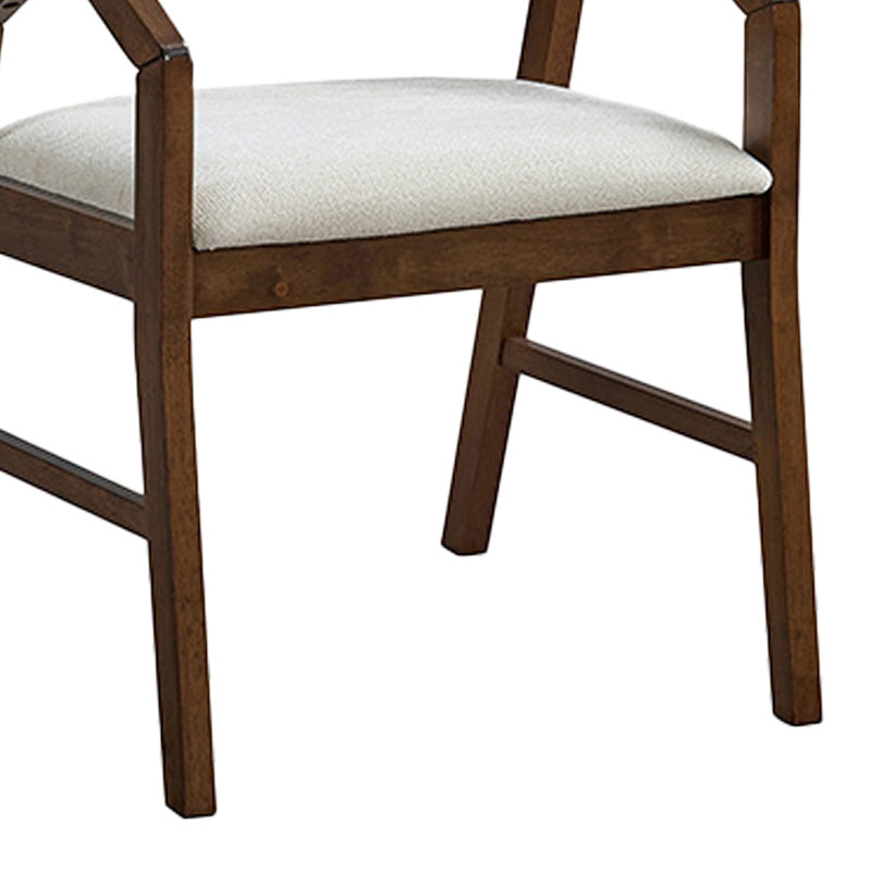 Πολυθρόνα Livia Rubberwood σε Καρυδί-Εκρού Απόχρωση 47.5x54.5x78