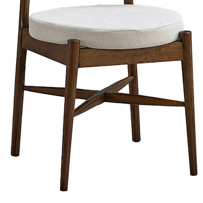 Καρέκλα Raudi Rubberwood σε Καρυδί-Εκρού Απόχρωση 45.5x45.5x81
