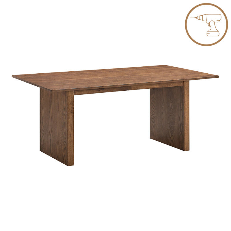 Τραπεζαρία Eleganza-Siena Σετ 7 Τεμ MDF σε Καρυδί-Εκρού Απόχρωση 180x99x75.8