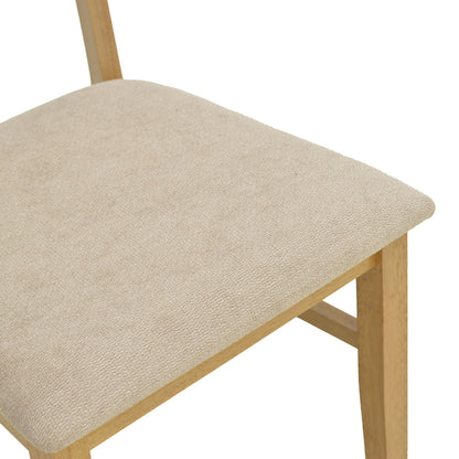 Καρέκλα Raffles Rubberwood με PE Rattan και Γκρι Μπεζ Ύφασμα 47x48x83.5