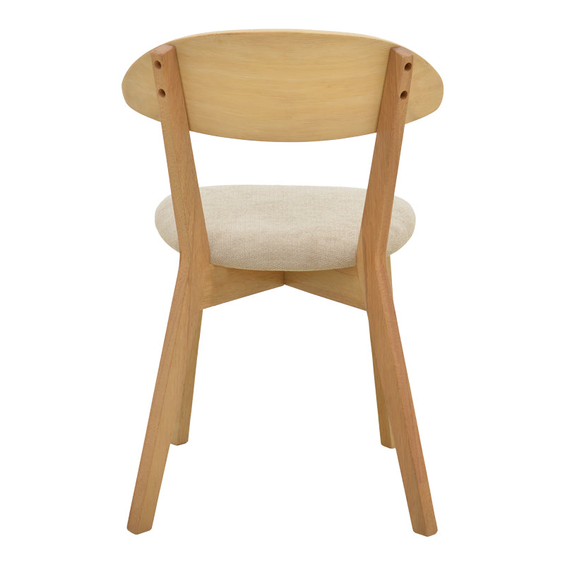 Καρέκλα Canon Rubberwood σε Φυσική Απόχρωση με Γκρι Μπεζ Ύφασμα 43x43x79.5