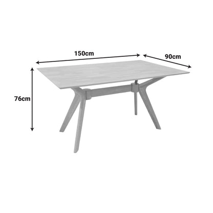 Τραπεζαρία Raffles Σετ 7 Τεμ Rubberwood με PE Rattan σε Φυσική Απόχρωση 150x90x76