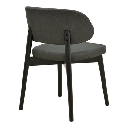 Chair Siena Black Fabric and Rubberwood 48x50x81