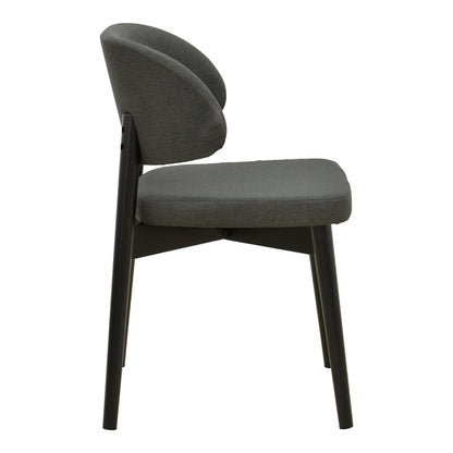 Chair Siena Black Fabric and Rubberwood 48x50x81