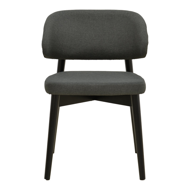Chair Siena Black Fabric and Rubberwood 48x50x81