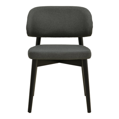 Chair Siena Black Fabric and Rubberwood 48x50x81